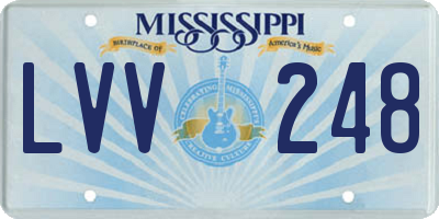 MS license plate LVV248