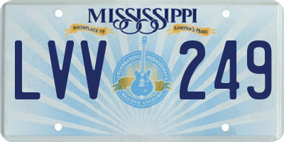 MS license plate LVV249
