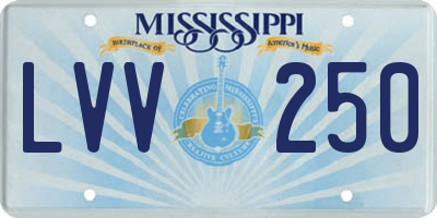 MS license plate LVV250