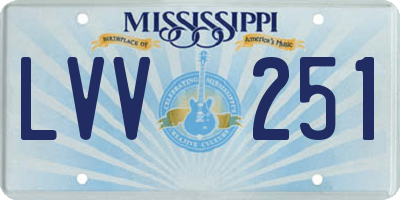 MS license plate LVV251