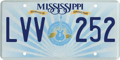 MS license plate LVV252