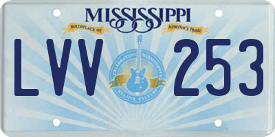 MS license plate LVV253