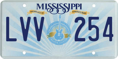 MS license plate LVV254