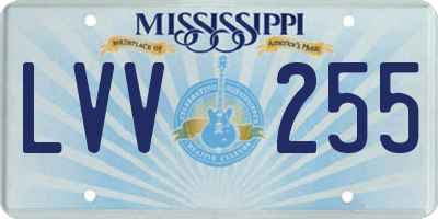 MS license plate LVV255