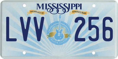 MS license plate LVV256