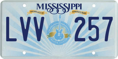 MS license plate LVV257