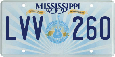 MS license plate LVV260