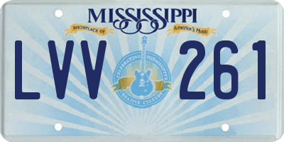 MS license plate LVV261
