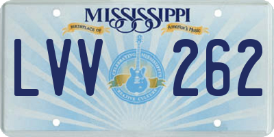 MS license plate LVV262
