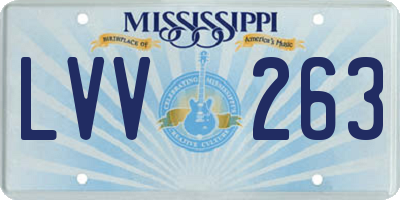 MS license plate LVV263