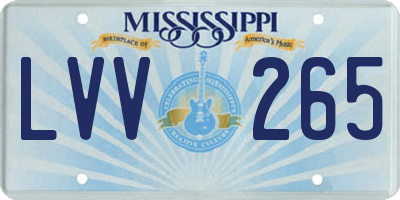 MS license plate LVV265