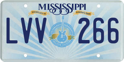MS license plate LVV266