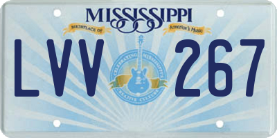 MS license plate LVV267