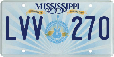 MS license plate LVV270