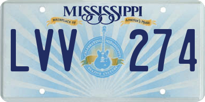 MS license plate LVV274