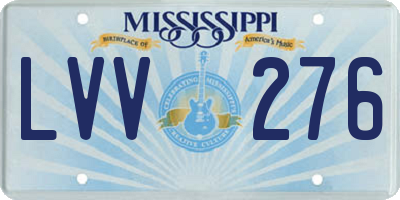 MS license plate LVV276