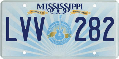 MS license plate LVV282