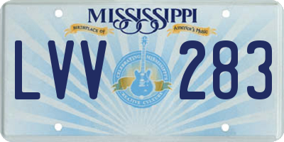 MS license plate LVV283