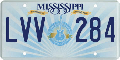 MS license plate LVV284