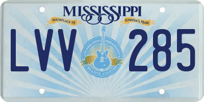 MS license plate LVV285