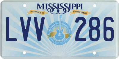 MS license plate LVV286
