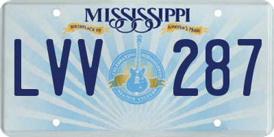 MS license plate LVV287