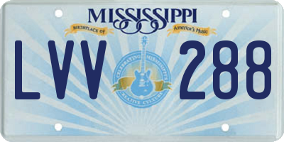MS license plate LVV288