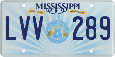 MS license plate LVV289