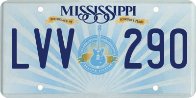 MS license plate LVV290