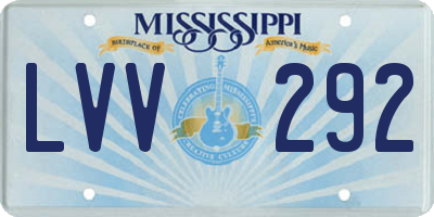 MS license plate LVV292