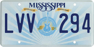 MS license plate LVV294