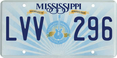 MS license plate LVV296
