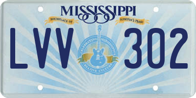 MS license plate LVV302