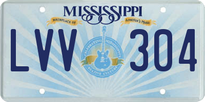 MS license plate LVV304