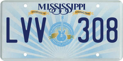 MS license plate LVV308