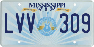 MS license plate LVV309