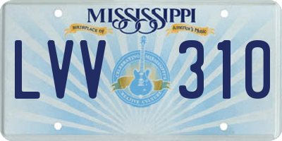 MS license plate LVV310
