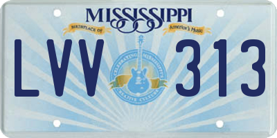 MS license plate LVV313