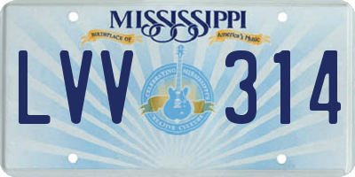 MS license plate LVV314