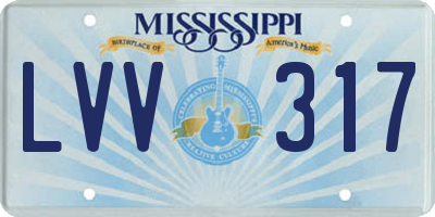 MS license plate LVV317