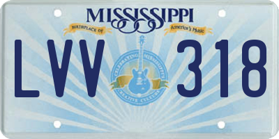 MS license plate LVV318