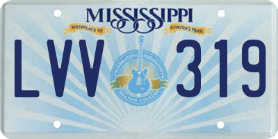 MS license plate LVV319