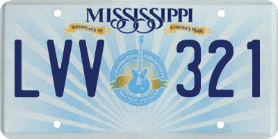 MS license plate LVV321