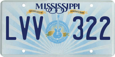MS license plate LVV322