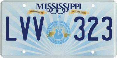 MS license plate LVV323