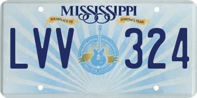 MS license plate LVV324
