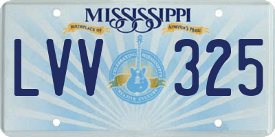 MS license plate LVV325