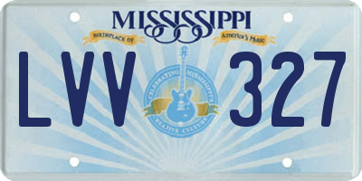 MS license plate LVV327