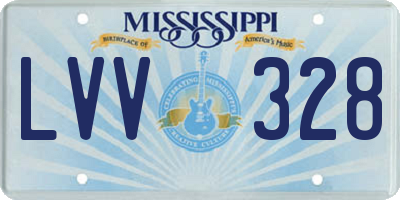 MS license plate LVV328