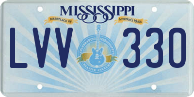MS license plate LVV330